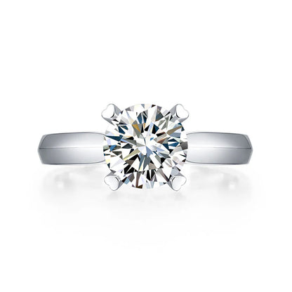 Bague de fiançailles en argent sterling avec diamant solitaire en moissanite à 4 griffes de 1,5 carat