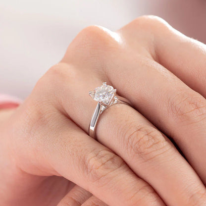 Bague de fiançailles en argent sterling avec diamant solitaire en moissanite à 4 griffes de 1,5 carat