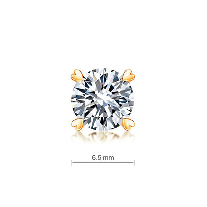 1 CT. Moissanite Diamond Heart Claws Stud Earrings in Rose Gold Plated Sterling Silver