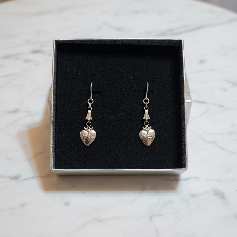 Sacred Heart of Jesus Stainless Steel Earrings