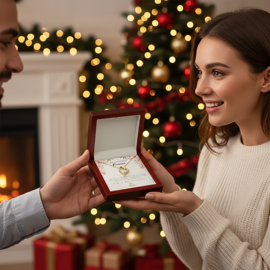 Collier « My Beautiful Fiancée Forever Love » avec carte à message