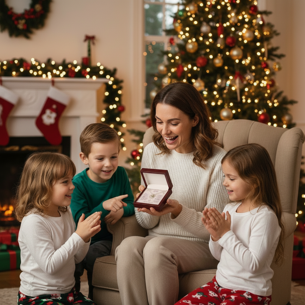 My Dear Mom Love Knot Necklace with Saint John of the Cross Quote