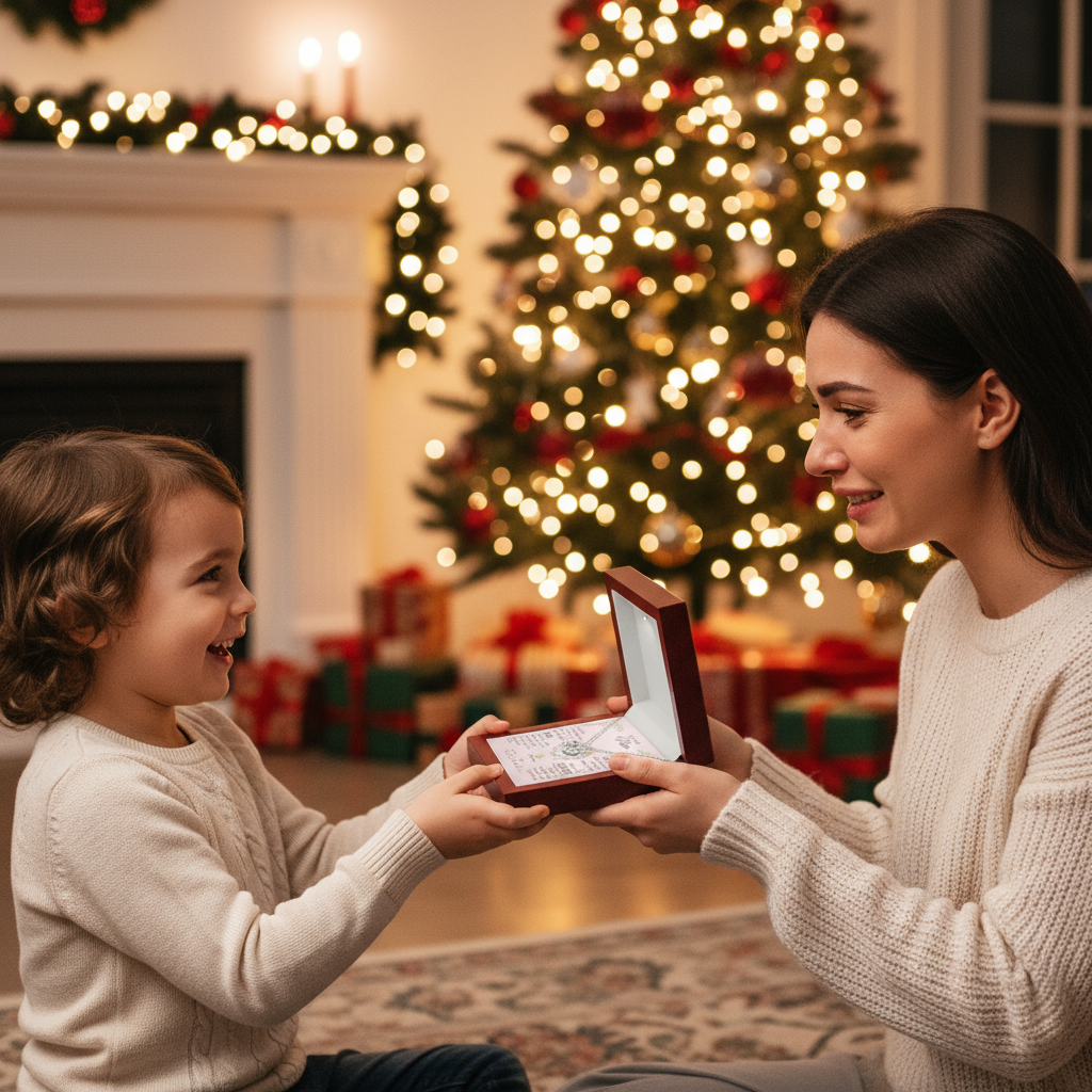 My Dear Mom Love Knot Necklace with Saint John of the Cross Quote