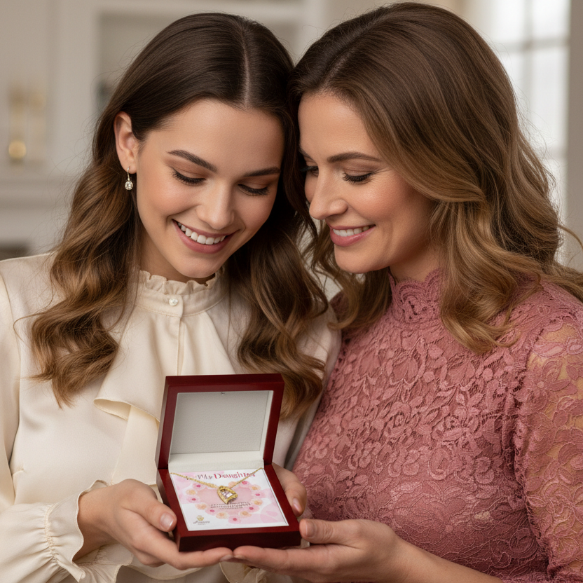 To My Daughter "The Love Between Mother and Daughter is Forever" Necklace
