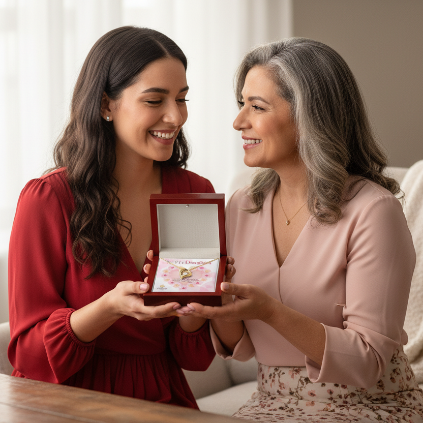 To My Daughter "The Love Between Mother and Daughter is Forever" Necklace