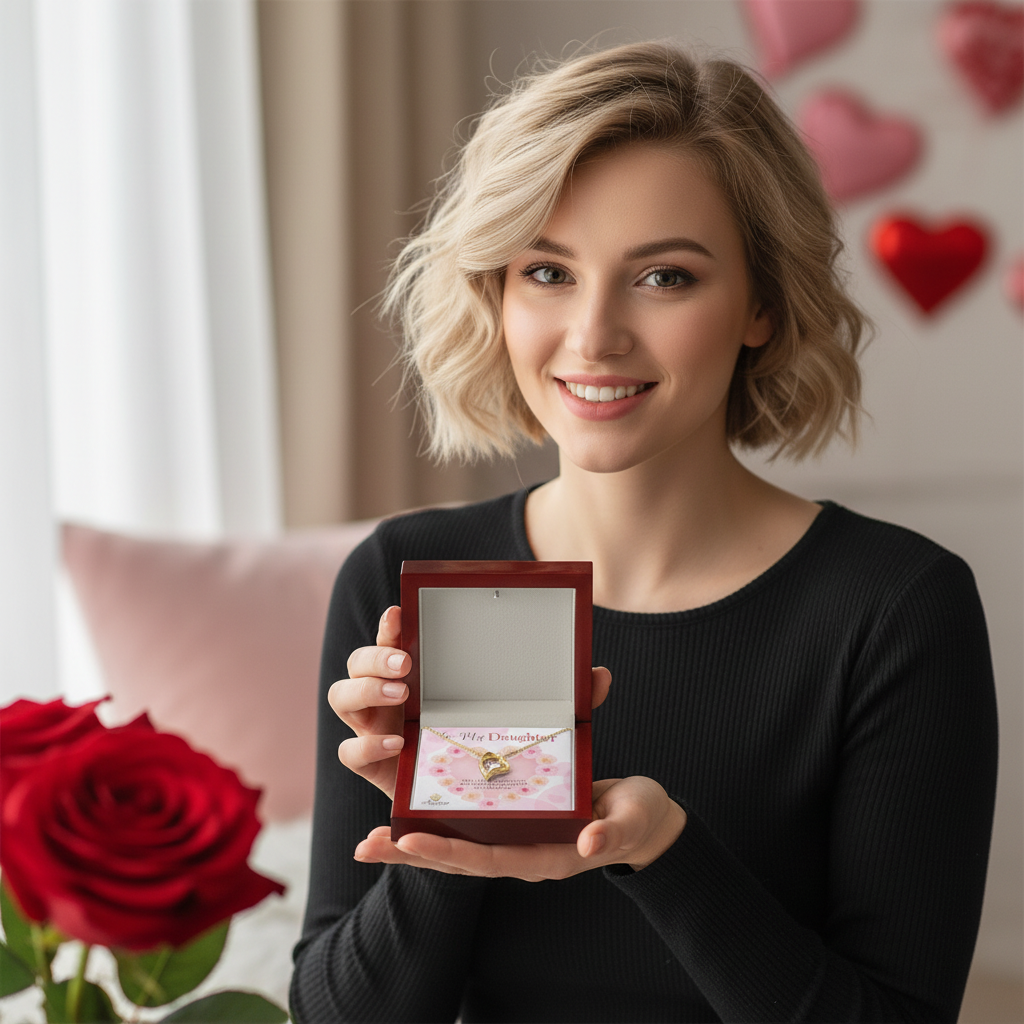 To My Daughter "The Love Between Mother and Daughter is Forever" Necklace