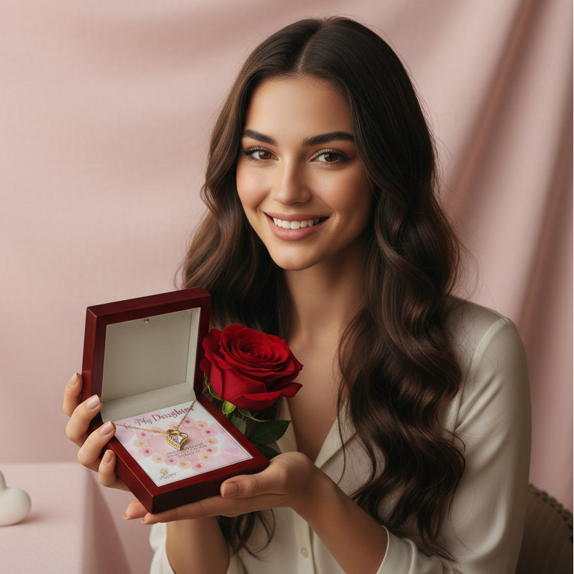 To My Daughter "The Love Between Mother and Daughter is Forever" Necklace