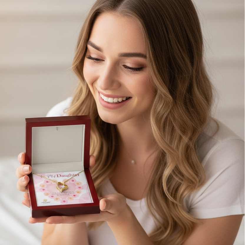 To My Daughter "The Love Between Mother and Daughter is Forever" Necklace