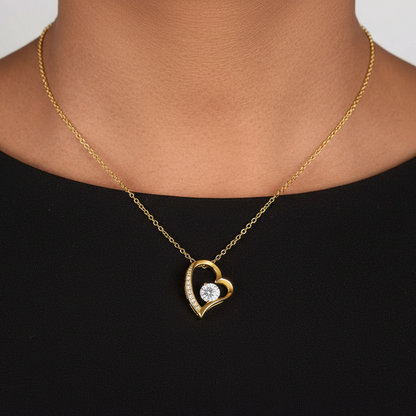 Fiancée My Love Heart Necklace with Eternal Rose and Saint John Chrysostom Quote