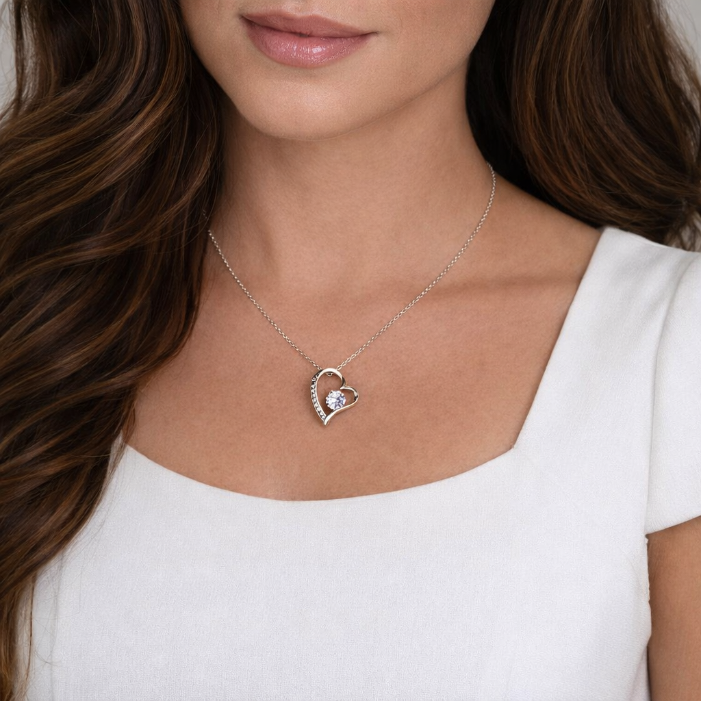 Fiancée My Love Heart Necklace with Eternal Rose and Saint John Chrysostom Quote