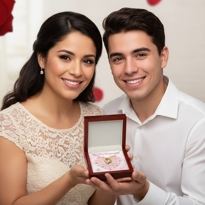 To My Valentine Heart Necklace with Message Card