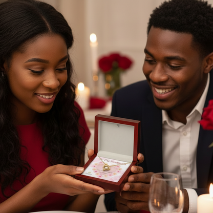 To My Valentine Heart Necklace with Message Card