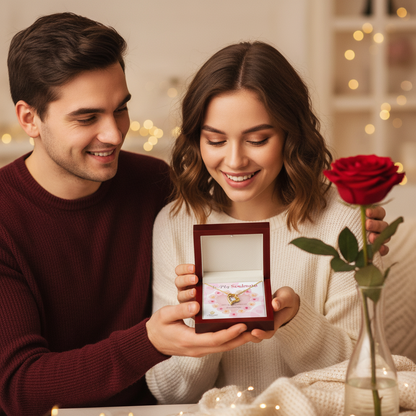 To My Valentine Heart Necklace with Message Card