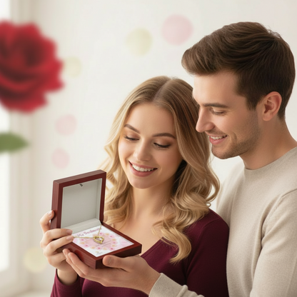 To My Valentine Heart Necklace with Message Card