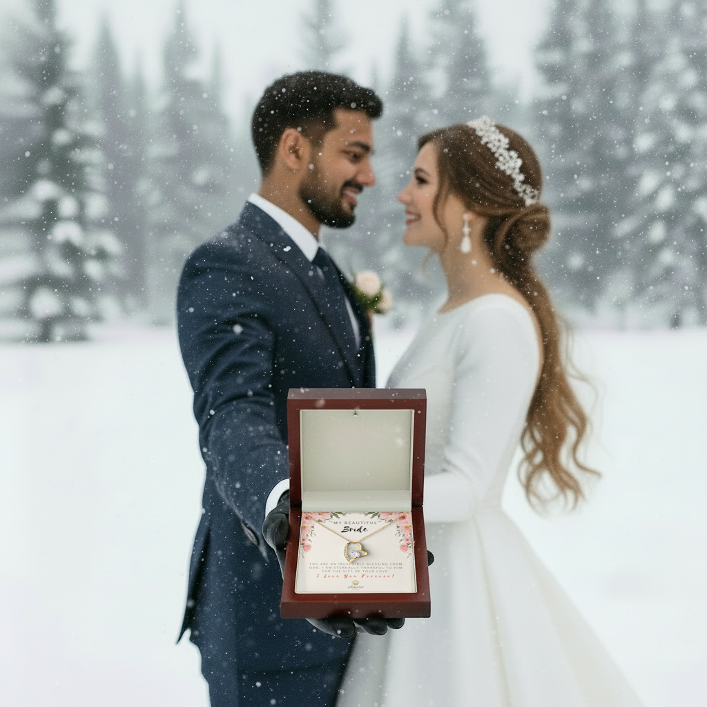 My Beautiful Bride Forever Love Necklace with Message Card
