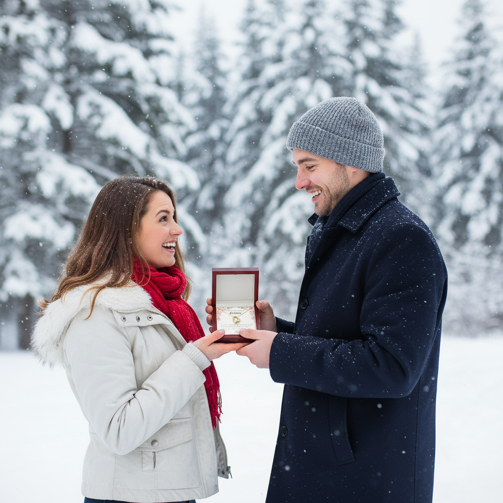 Collier « My Beautiful Fiancée Forever Love » avec carte à message