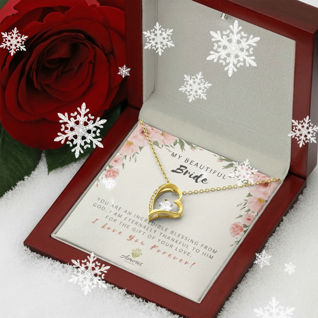 My Beautiful Bride Forever Love Necklace with Message Card