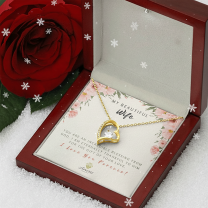 My Beautiful Wife Forever Love Necklace with Message Card