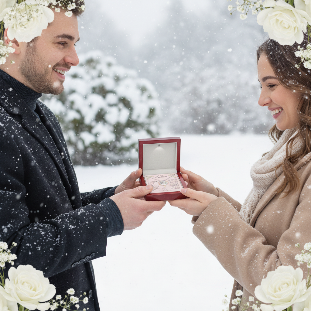 My Dear Soulmate Love Knot Necklace with Saint John of the Cross Quote