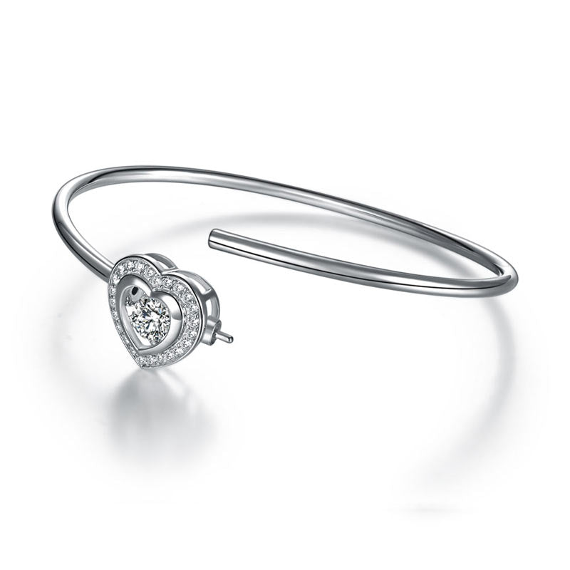 Pulsera con halo de corazón y piedras danzantes