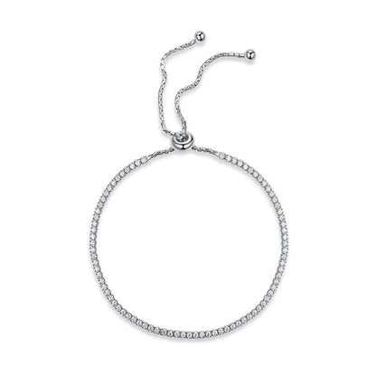 Pulsera de tenis Lariat con circonitas cúbicas en plata de ley