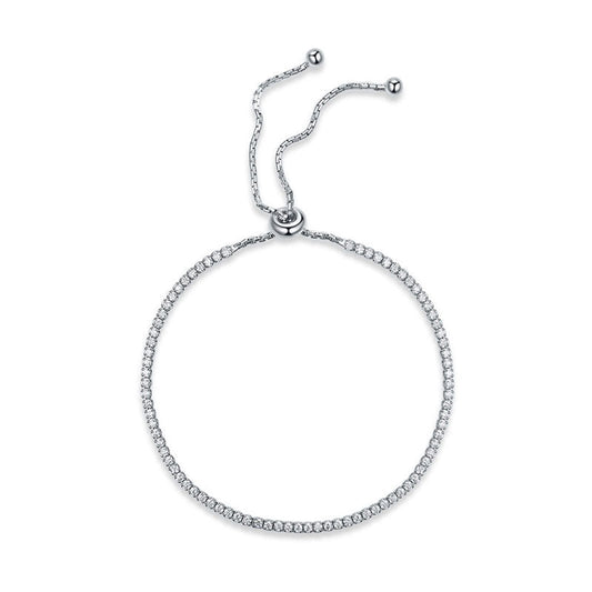 Pulsera de tenis Lariat con circonitas cúbicas en plata de ley