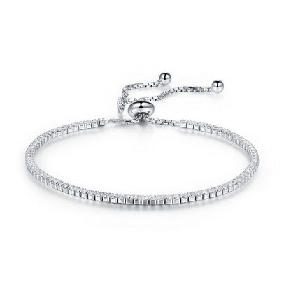 Pulsera de tenis Lariat con circonitas cúbicas en plata de ley