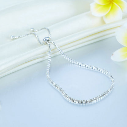 Pulsera de tenis Lariat con circonitas cúbicas en plata de ley