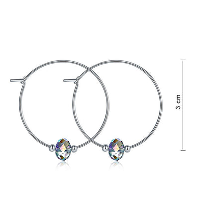 Boucles d'oreilles créoles en cristal autrichien AB en argent sterling