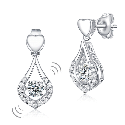Pendientes colgantes con forma de lágrima de corazón y piedra danzante