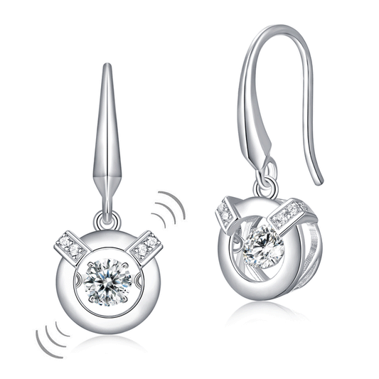 Pendientes colgantes de piedra danzante redonda