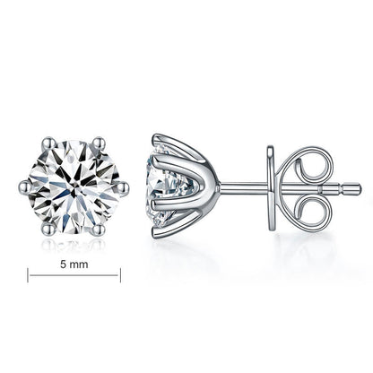 0.5 CT. Moissanite Diamond Stud Earrings in Sterling Silver
