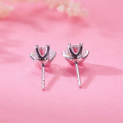 0.5 CT. Moissanite Diamond Stud Earrings in Sterling Silver