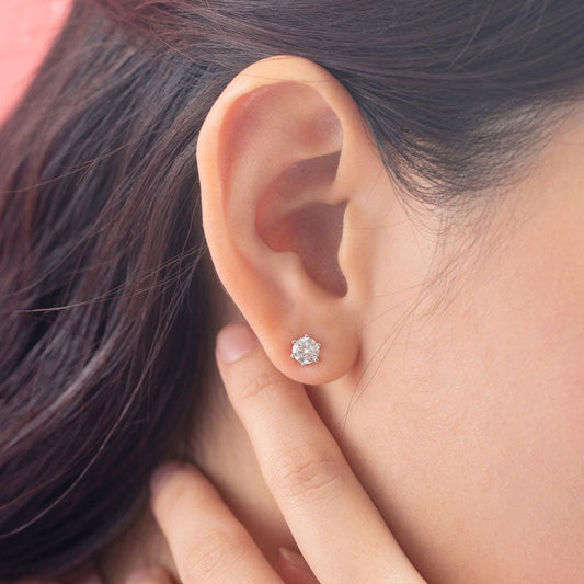 0.5 CT. Moissanite Diamond Stud Earrings in Sterling Silver