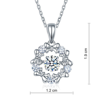 Collar con colgante de piedra danzante con círculo de cinta