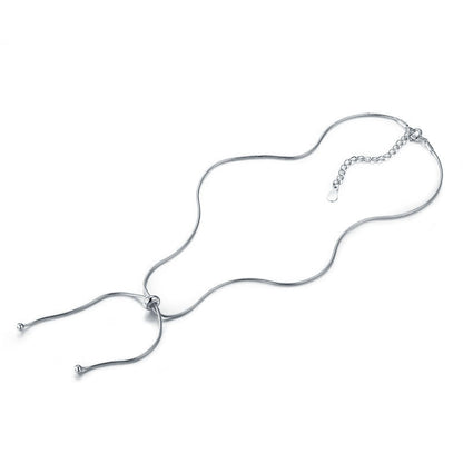 Collar de lazo de bola ajustable en plata de ley