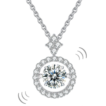 1 CT. Moissanite Diamond Dancing Stone Pendant Necklace