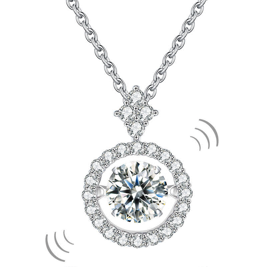 1 CT. Moissanite Diamond Dancing Stone Pendant Necklace