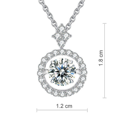 1 CT. Moissanite Diamond Dancing Stone Pendant Necklace