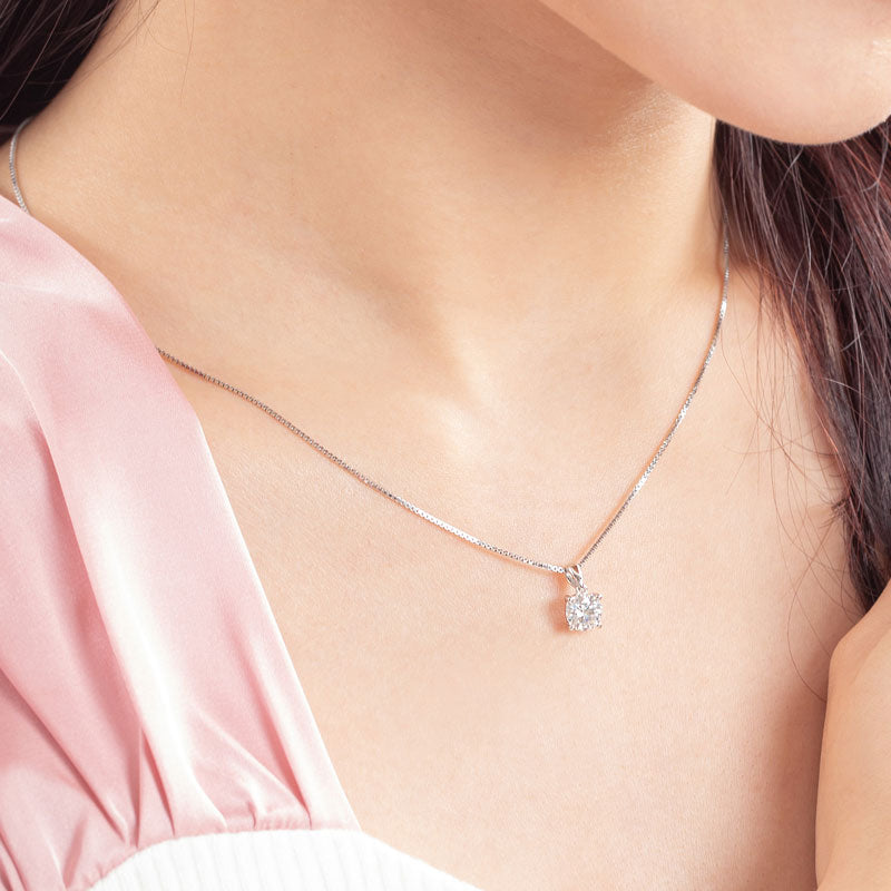 1 CT. Moissanite Diamond Pendant Necklace