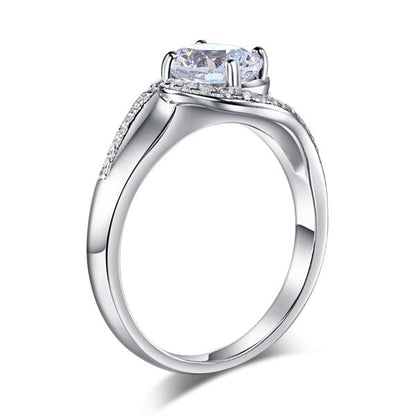 1.25 CT. Round Simulated Diamond Twist Curl Ring in Sterling Silver