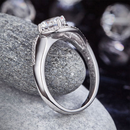 1.25 CT. Round Simulated Diamond Twist Curl Ring in Sterling Silver