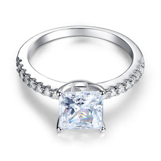 1.5 CT. Princess Cut Simulated Diamond Engagement Ring in Sterling Silver