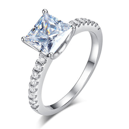 1.5 CT. Princess Cut Simulated Diamond Engagement Ring in Sterling Silver