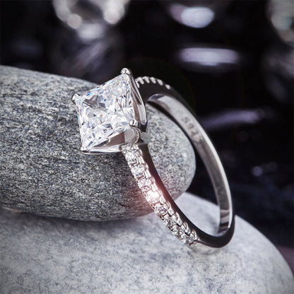 1.5 CT. Princess Cut Simulated Diamond Engagement Ring in Sterling Silver