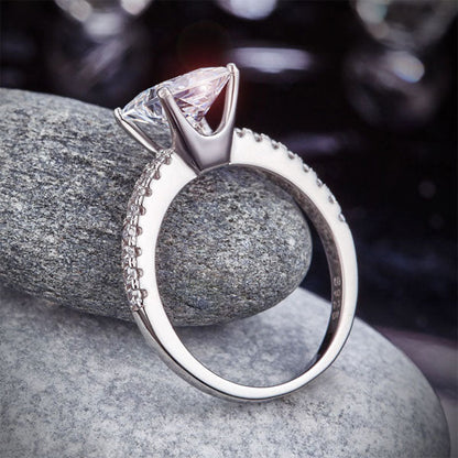 1.5 CT. Princess Cut Simulated Diamond Engagement Ring in Sterling Silver