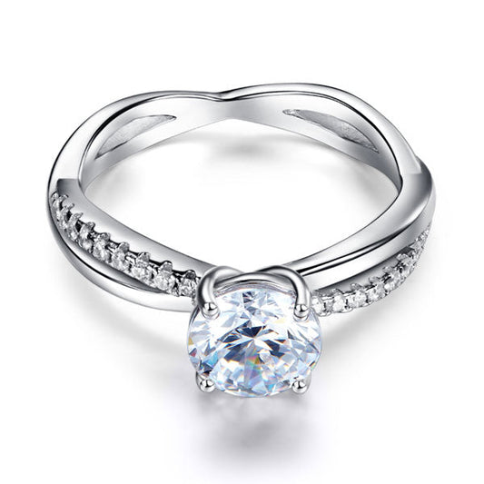 1.25 CT. Round Brilliant Cut Simulated Diamond Entwined Ring in Sterling Silver