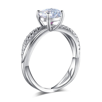 1.25 CT. Round Brilliant Cut Simulated Diamond Entwined Ring in Sterling Silver