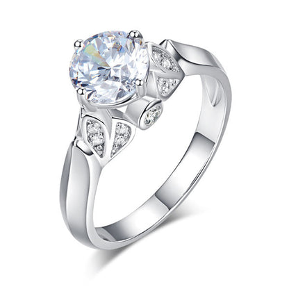 1.25 CT. Round Brilliant Cut Simulated Diamond Flower Ring in Sterling Silver