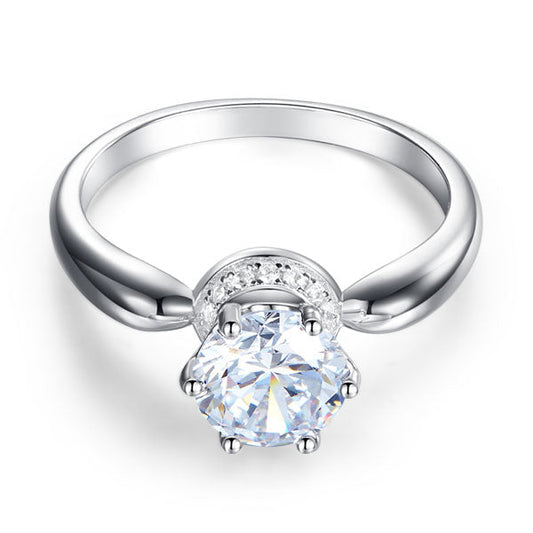 1.25 CT. Round Brilliant Cut Simulated Diamond Halo Ring in Sterling Silver